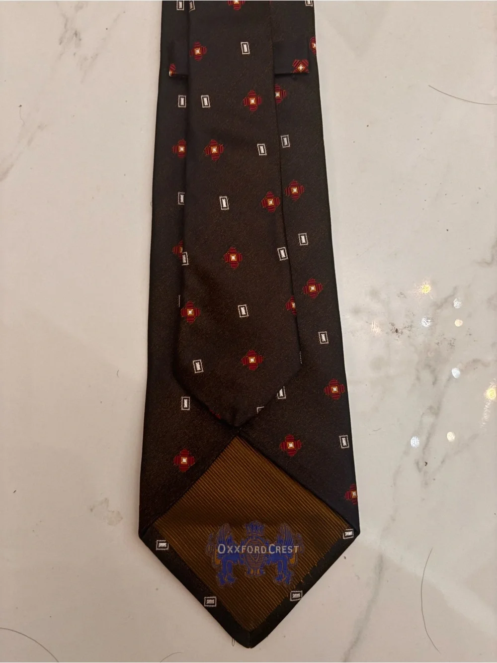 OXXFORD CLOTHES Tie (Black/Red, Silk)